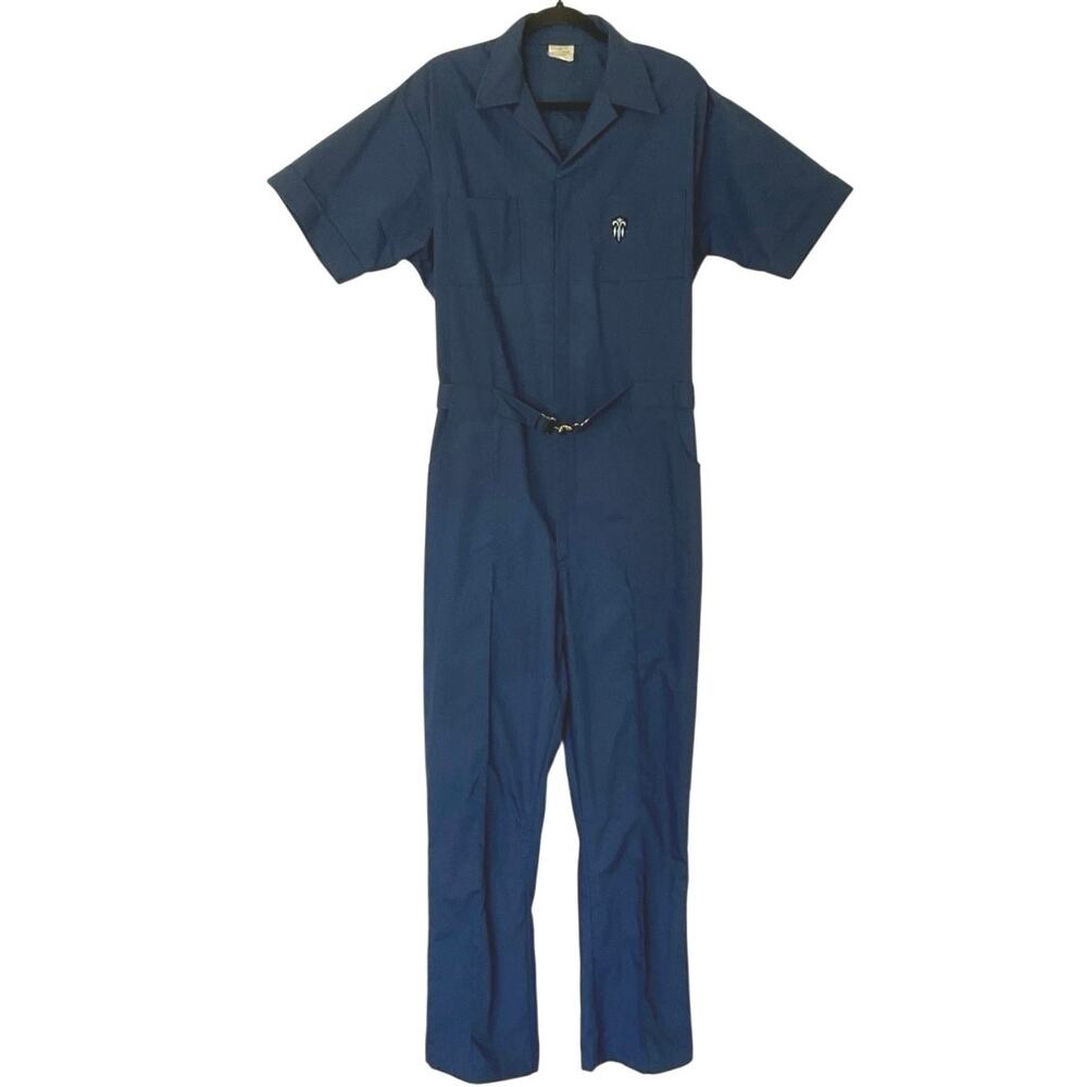 Vintage Para-Suit Blue Coveralls Jumpsuit USA Made Men's 44 Tall Workwear